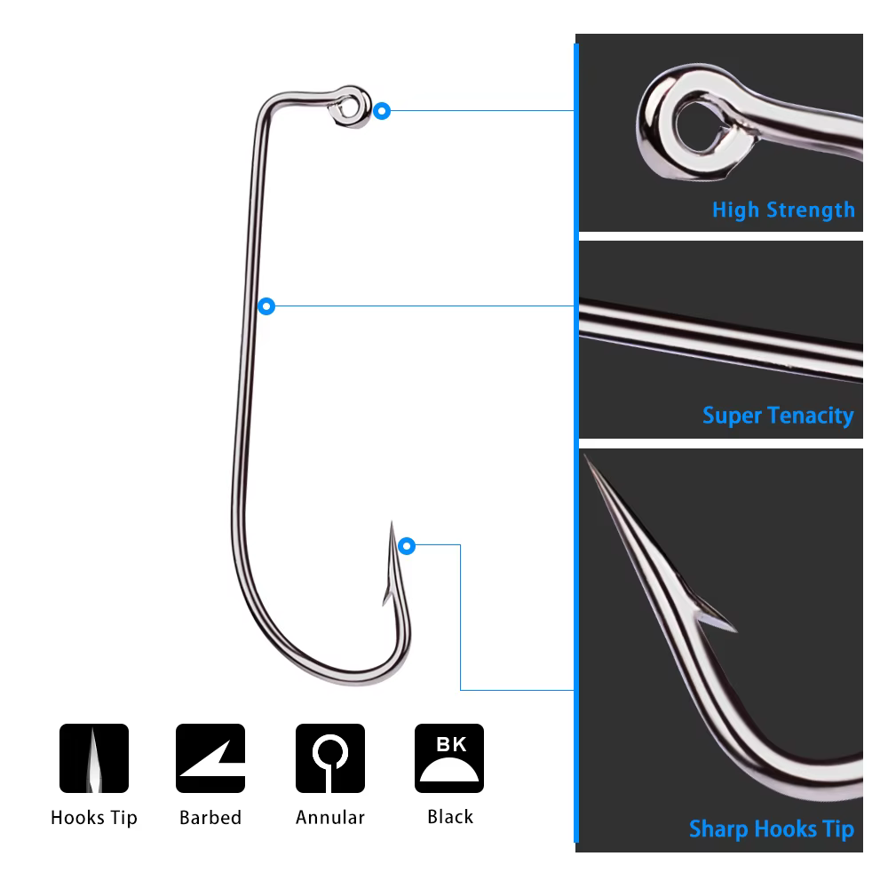 Anzuelos Jig Head carbono para vinilo – Resistencia alta - imagen 3