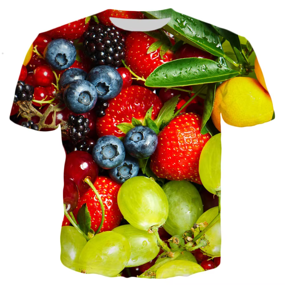 Vista trasera y detalles de costura camiseta estampada