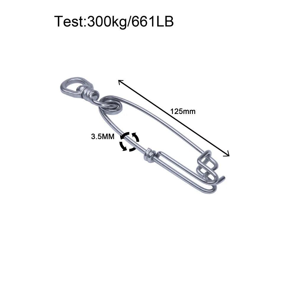 Clips de presión palangre 400/1100 lb - acero inoxidable, giratorios