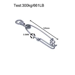 Clips de presión palangre 400/1100 lb - acero inoxidable, giratorios