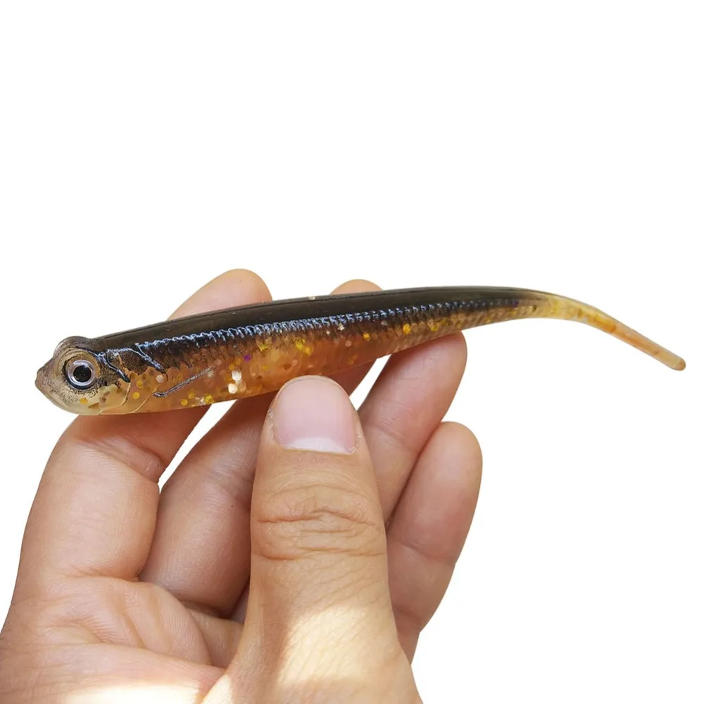 INFOF Minnow swimbait señuelo suave – cebo de silicona Shad para trucha - imagen 4