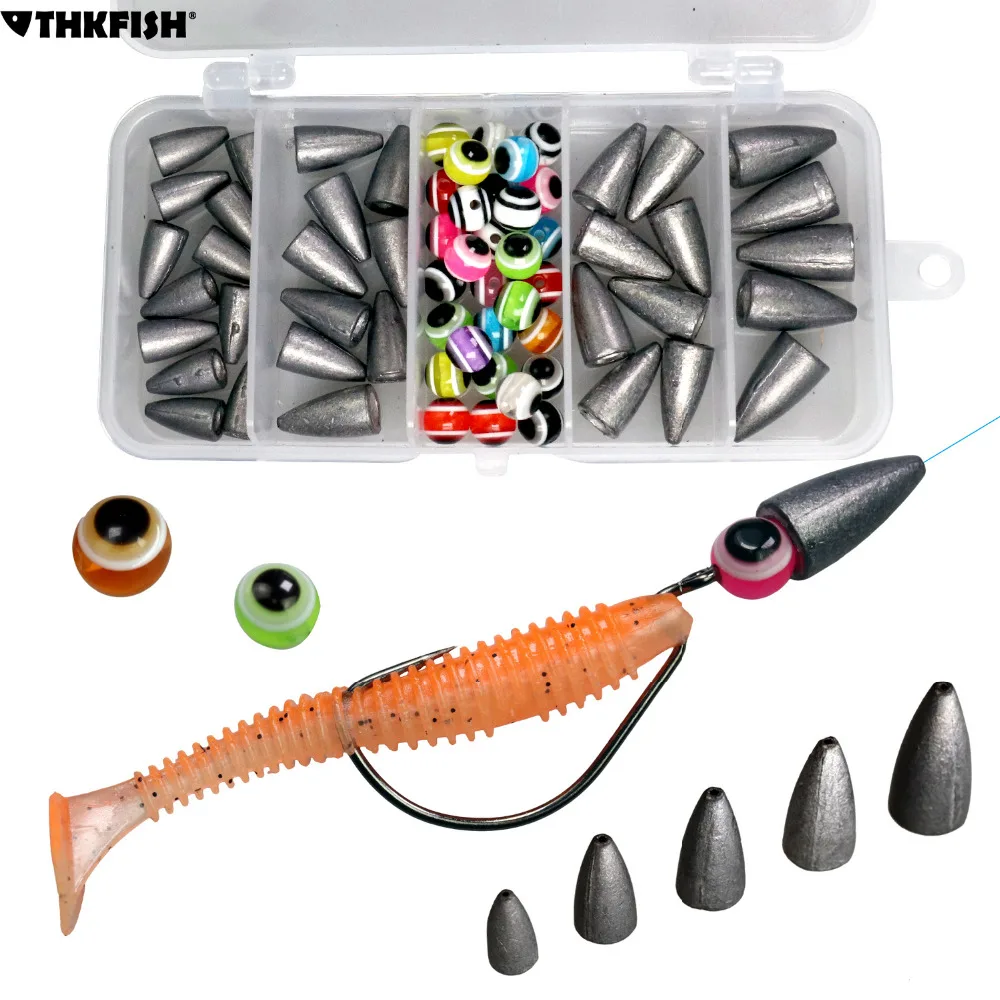 Kit Texas Rig THKFISH - Plomos bala cuentas ojo de pez mar y agua dulce