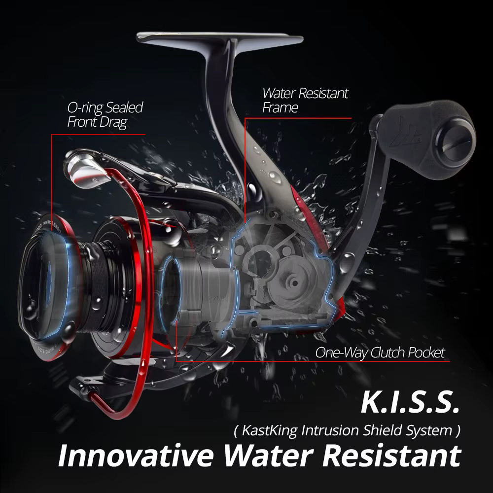 Carrete KastKing Sharky III resistente agua potencia arrastre Lucio - imagen 2