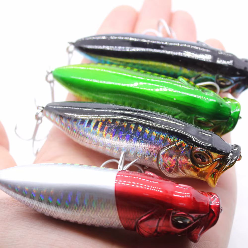Popper flotante Minnow VMC 80mm 15g – Señuelo topwater para lubina