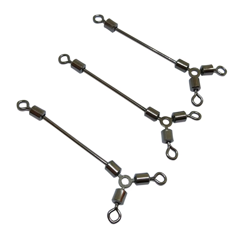 Giratorio 3 Vías de Acero Inoxidable para Carpa – Triple Conector de Pesca - imagen 4