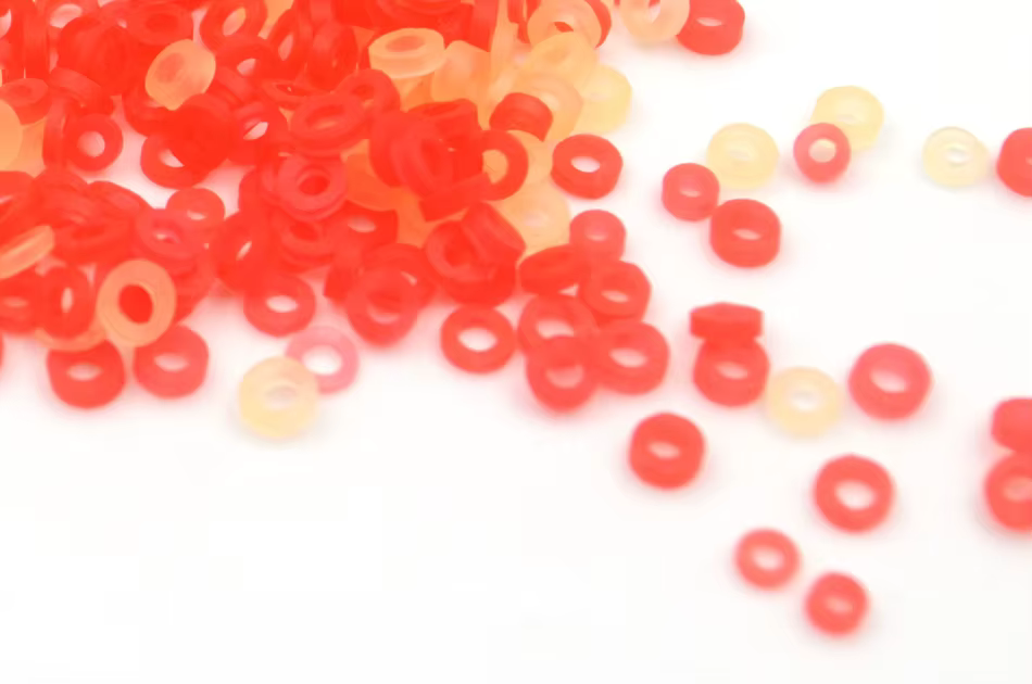 Granulador de pellets de pesca gusano de sangre – Banda de goma roja y jauneja - imagen 4