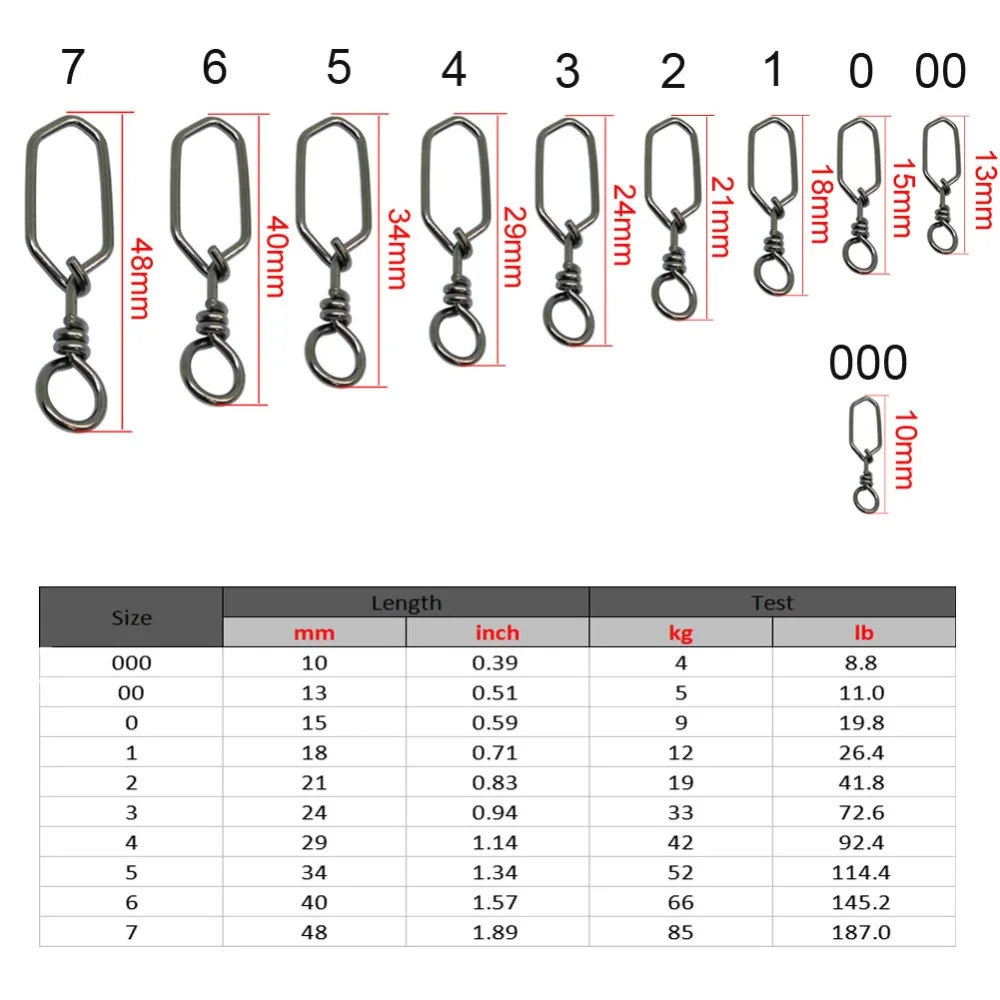 Broches de acero inoxidable para señuelos – Conector de pesca - imagen 4