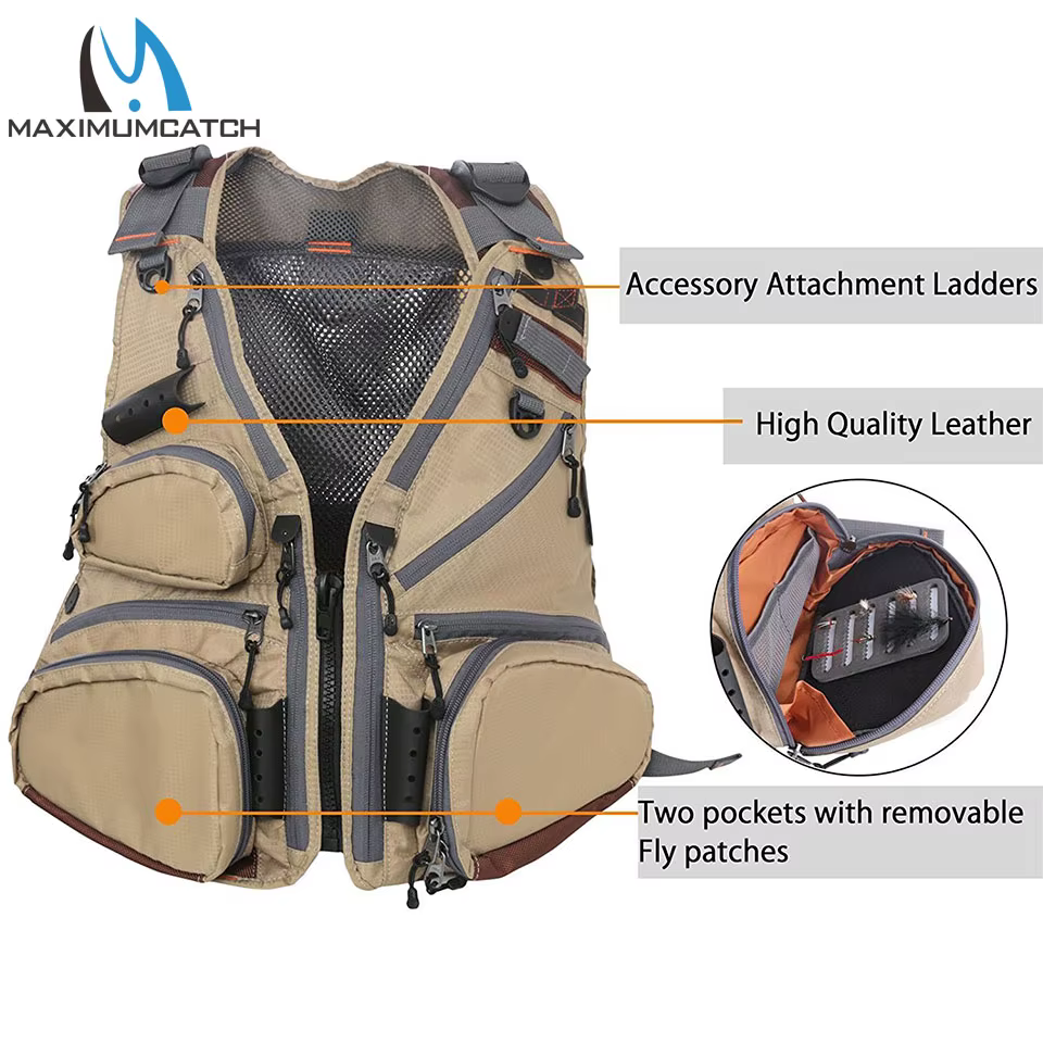 Maximumcatch Chaleco de pesca con mosca – Ajustable y multifunción - imagen 2