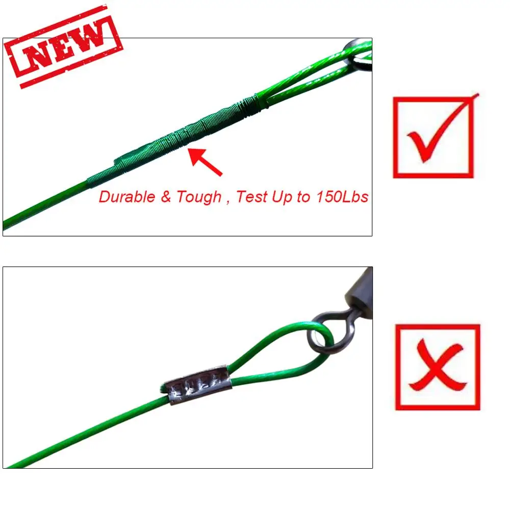 Cable de acero antimordedura para pesca con conector resistente - imagen 4