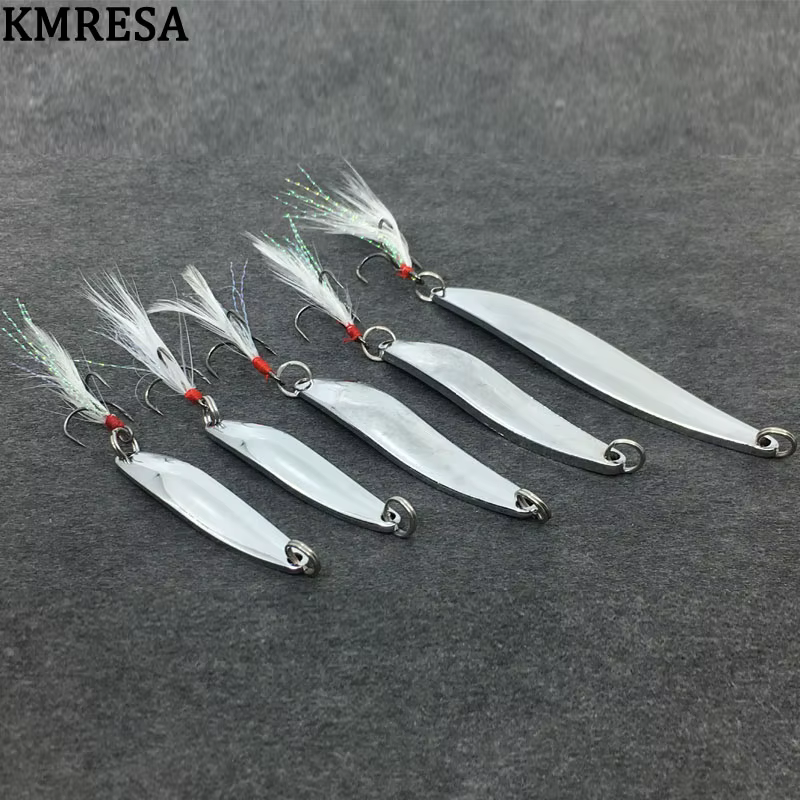 Cuchara giratoria oro plata triple anzuelo pesca trucha lucio - imagen 4