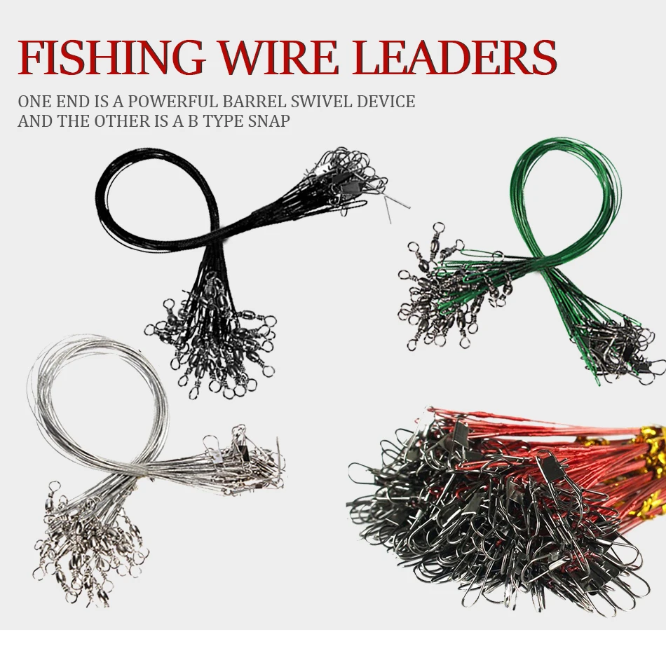 Líder de alambre THKFISH en acción mostrando el broche giratorio