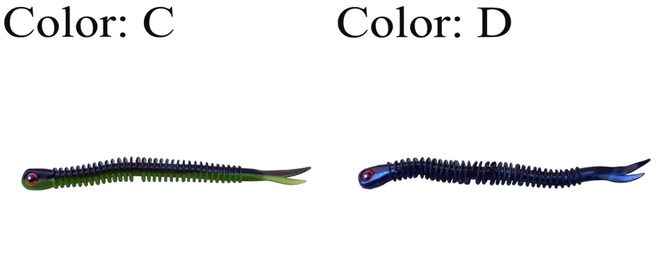 Señuelo suave en espiral color negro