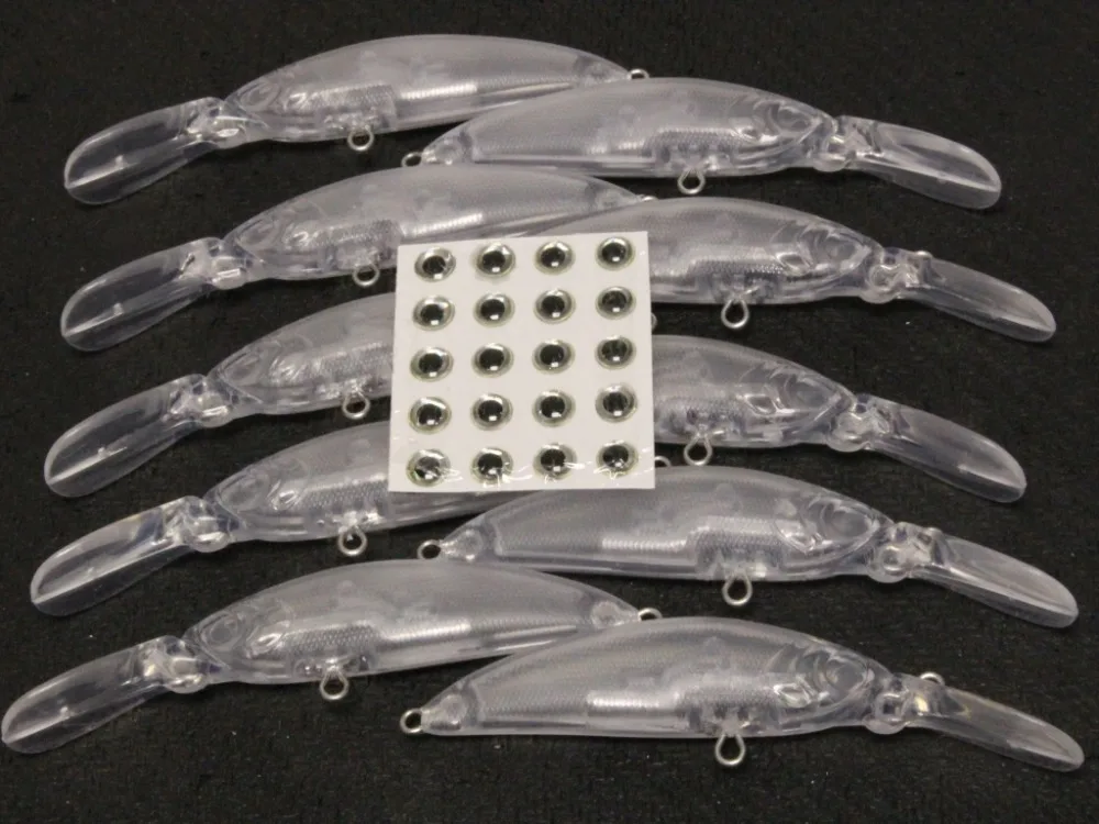 Señuelo minnow transparente con ojos aleatorios