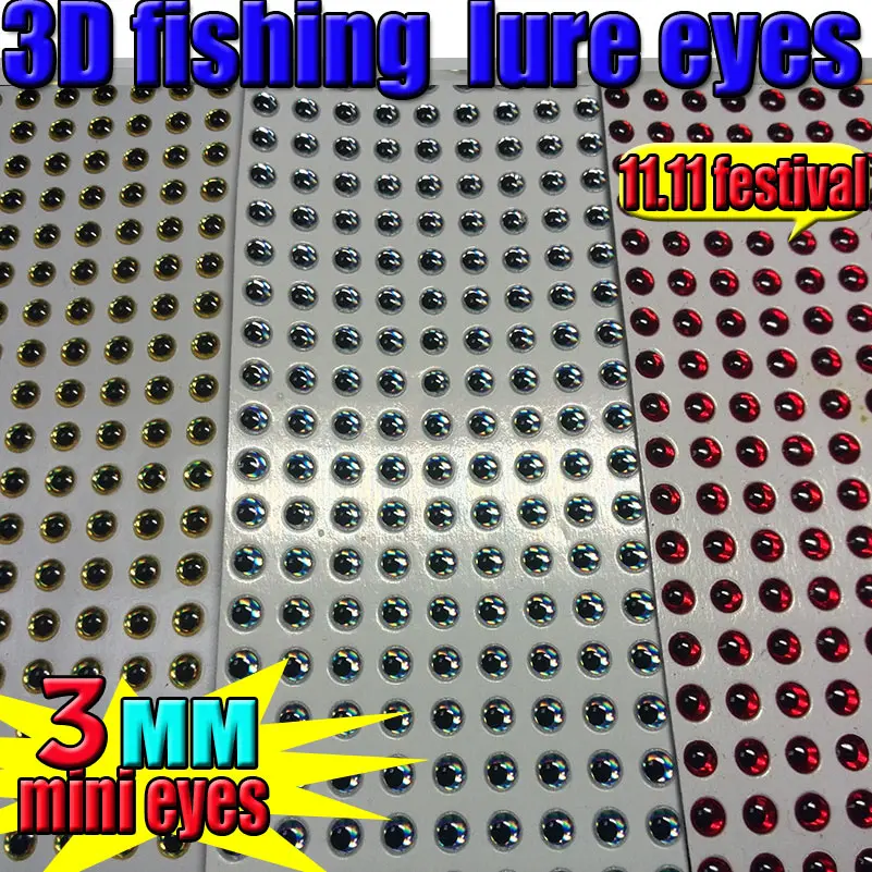 Ojos de señuelo para pesca rojos, dorados y plateados - imagen 2