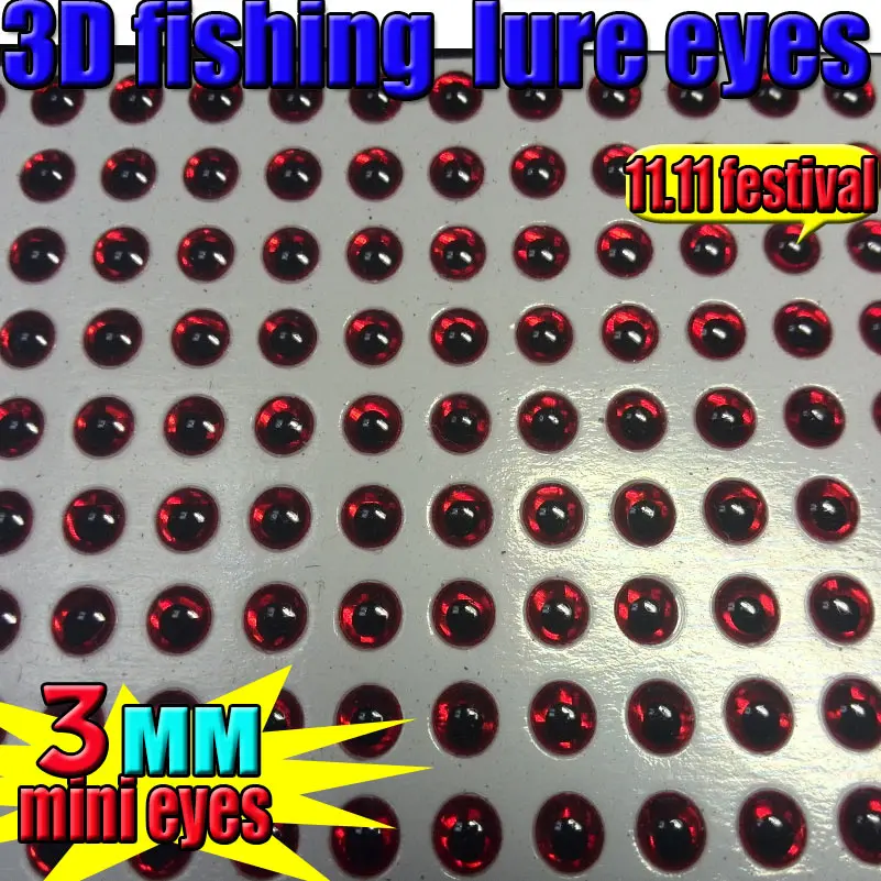 Ojos de señuelo para pesca rojos, dorados y plateados