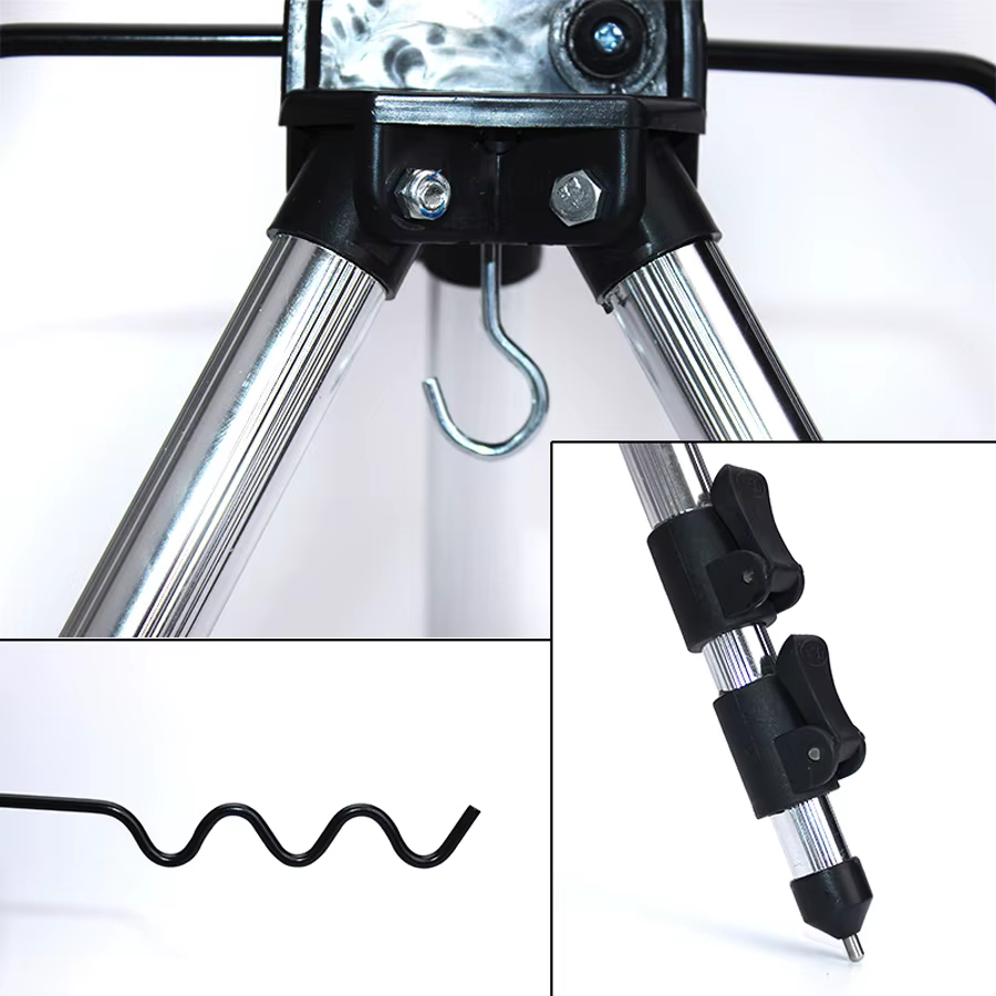 Trípode soporte caña ajustable retráctil para carpa – base firme - imagen 2