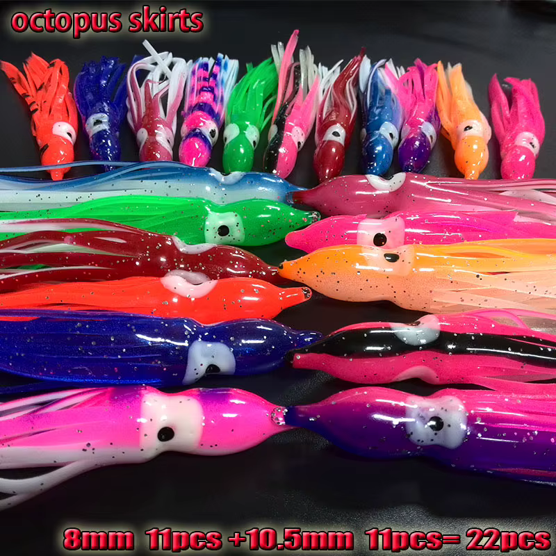 Pulpo artificial con falda multicolor para pesca deportiva - imagen 2
