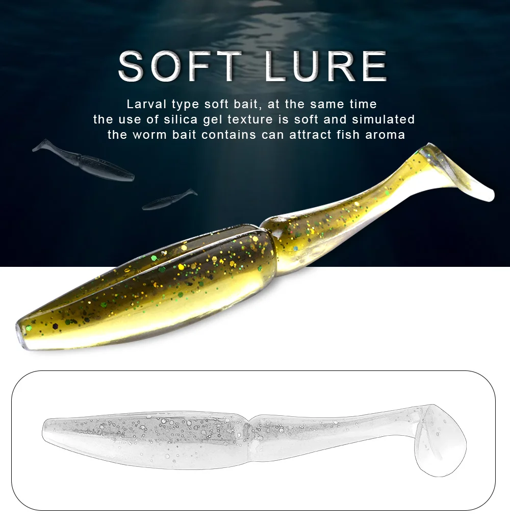 Shad Worm de silicona suave para jigging
