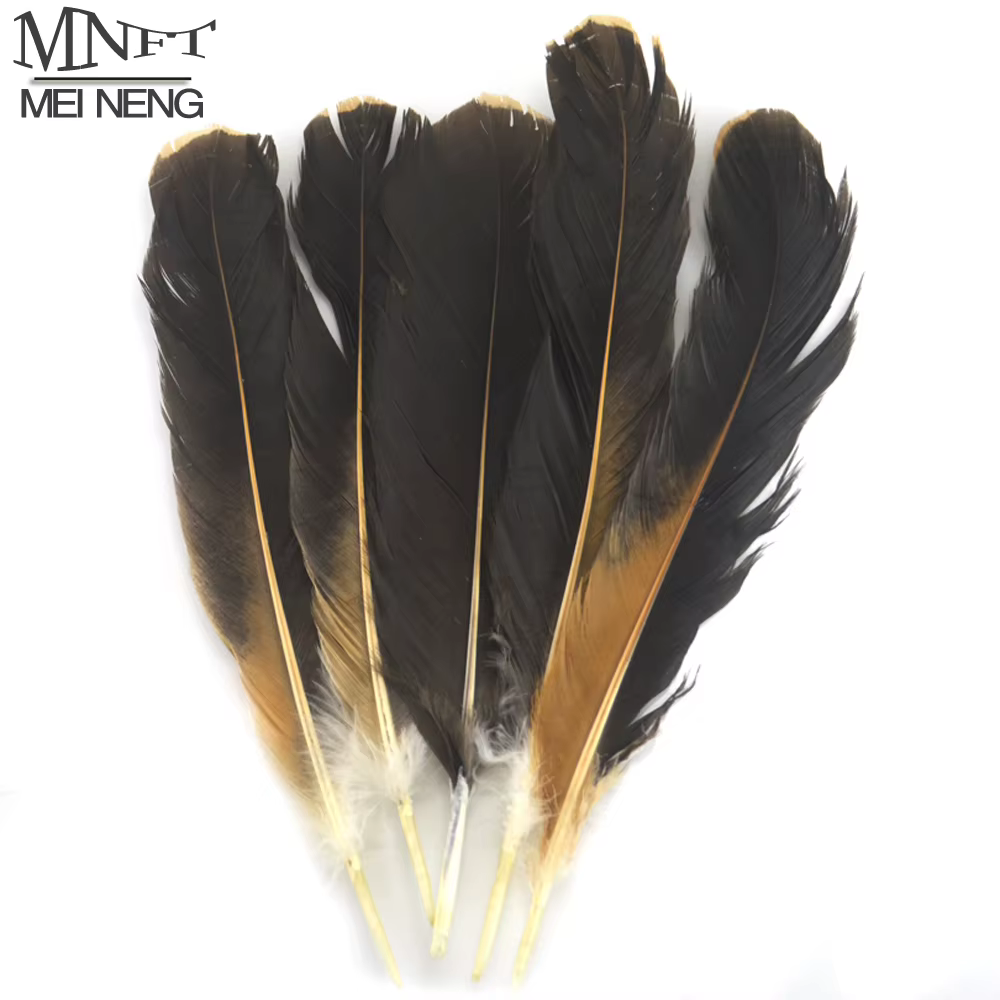 MNFT Plumas Ala de Gallo Naturales Negro y Marrón para Atar Moscas
