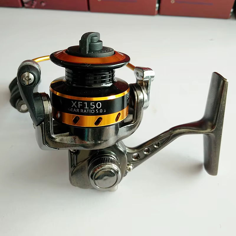 Carrete de pesca spinning Twinfish-mini metal 5:1 tamaño Palma negro - imagen 3