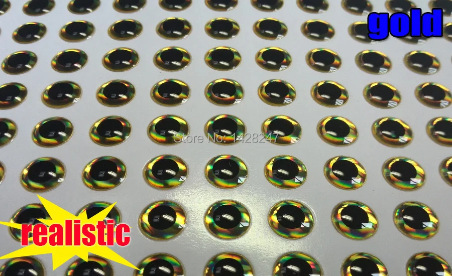 Ojos medianos dorados de 7mm a 10mm para señuelos medianos