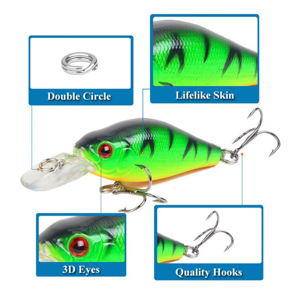 Minnow Wobblers Crankbait flotante para pesca de carpa - imagen 2