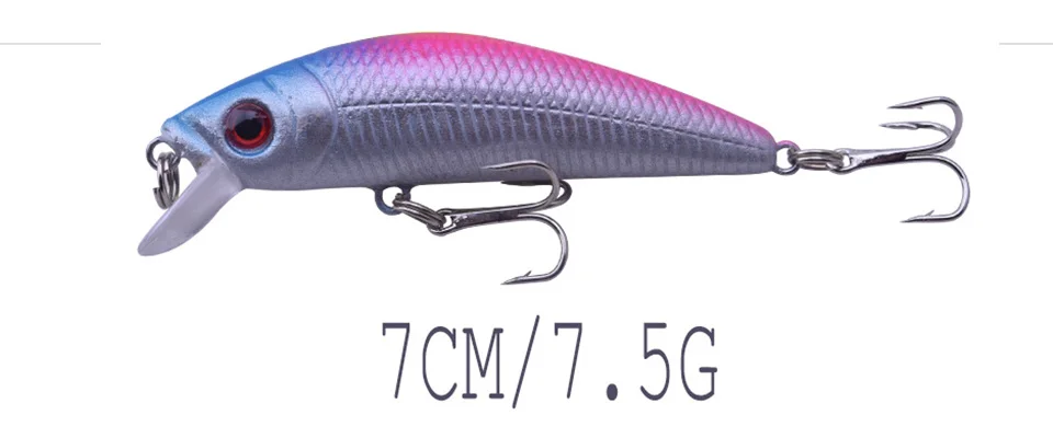 Señuelo flotante Minnow WDAIREN 7cm vista lateral