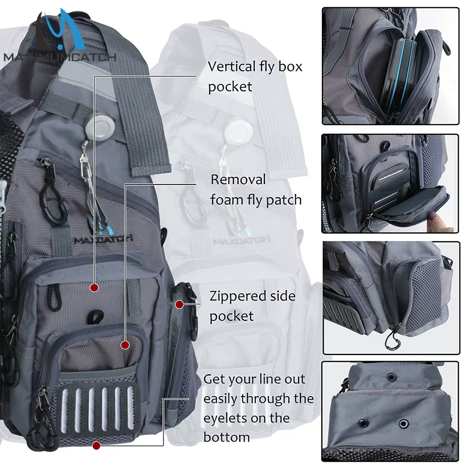 Maximumcatch Chaleco de pesca mosca ajustable con cojín desmontable - imagen 4