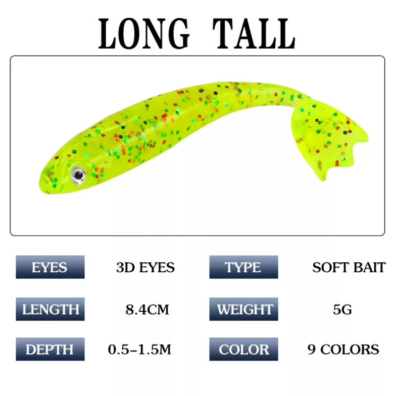 Swimbait de vinilo para lubina – Señuelo de silicona 8cm - imagen 2