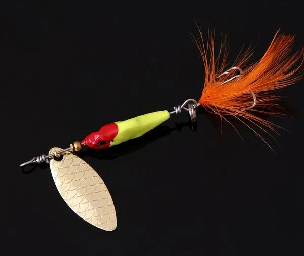 Señuelo de pesca tipo cuchara con plumas WLDSLURE