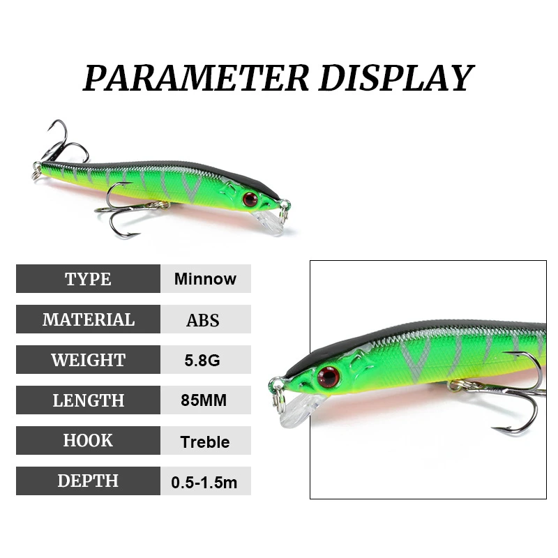Crankbait Wobbler 8,5cm para lucio y carpa – Ojos 3D - imagen 3