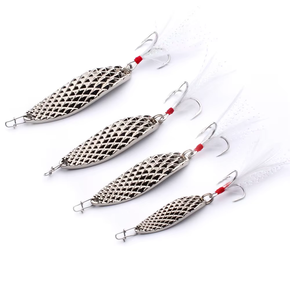Cuchara giratoria para Trucha y Lucio – Anzuelo triple de plumas, 7-15g - imagen 5