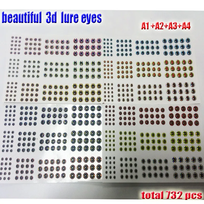 Ojos 3D adhesivos para señuelos A1A2A3A4 – Alta calidad