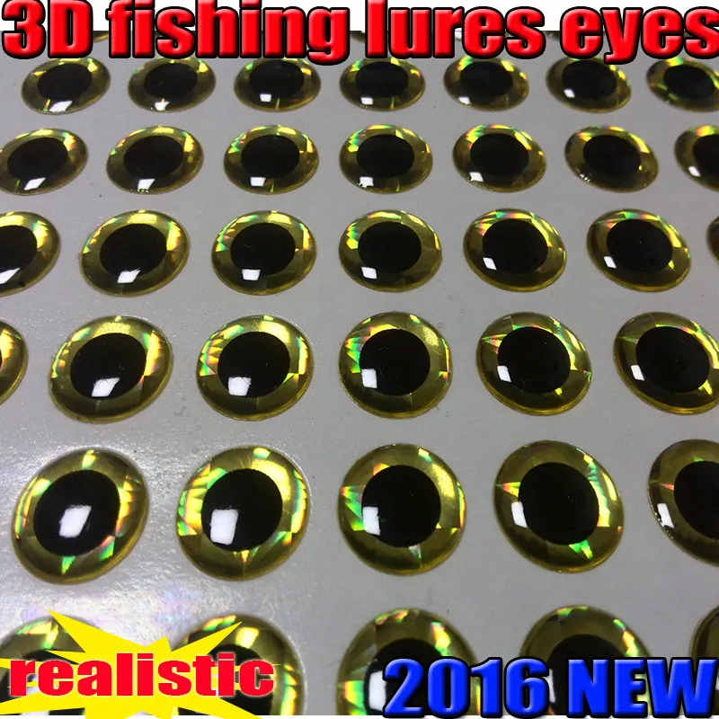 Ojos 3D dorados para montaje de vinilos y moscas