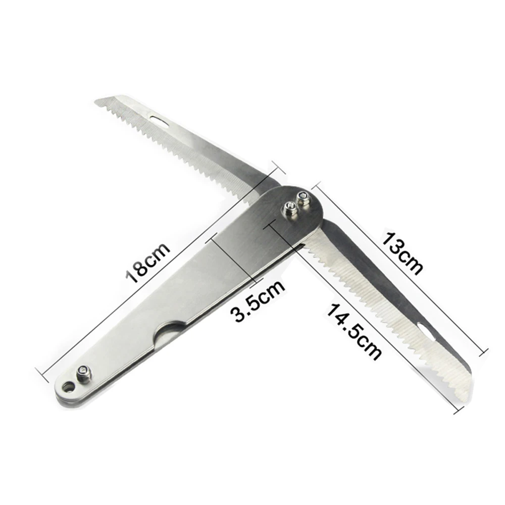 Detalle del mango y mecanismo plegable del cuchillo T4
