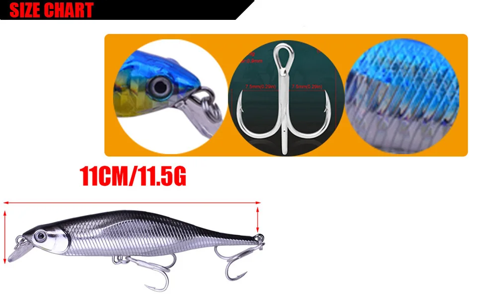 Señuelo WDAIREN de 11 cm y 11 g en colores
