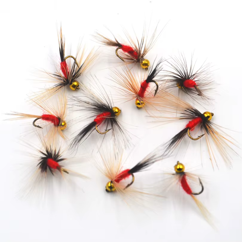 Ninfa Beadhead MNFT – Cuerpo rojo, barba larga dorada - imagen 2