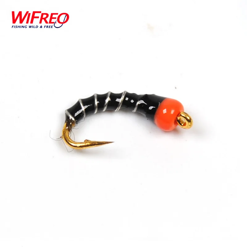Wifreo Anzuelos dorados para mosca ninfa con cabeza de cuentas - imagen 5