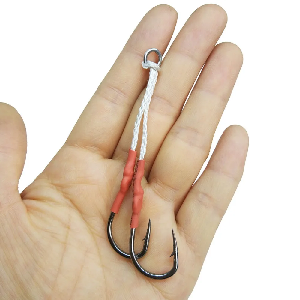 INFOF Anzuelos tándem para jigging de acero inoxidable salada