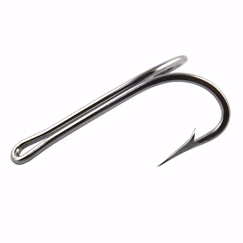 Anzuelos dobles de acero inoxidable para pesca en mar – Tallas grandes 6/0 a 10/0 - imagen 2
