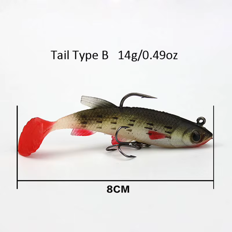 Set 5 Señuelos Suaves INFOF – Vinilo Realista Swimbait - imagen 2