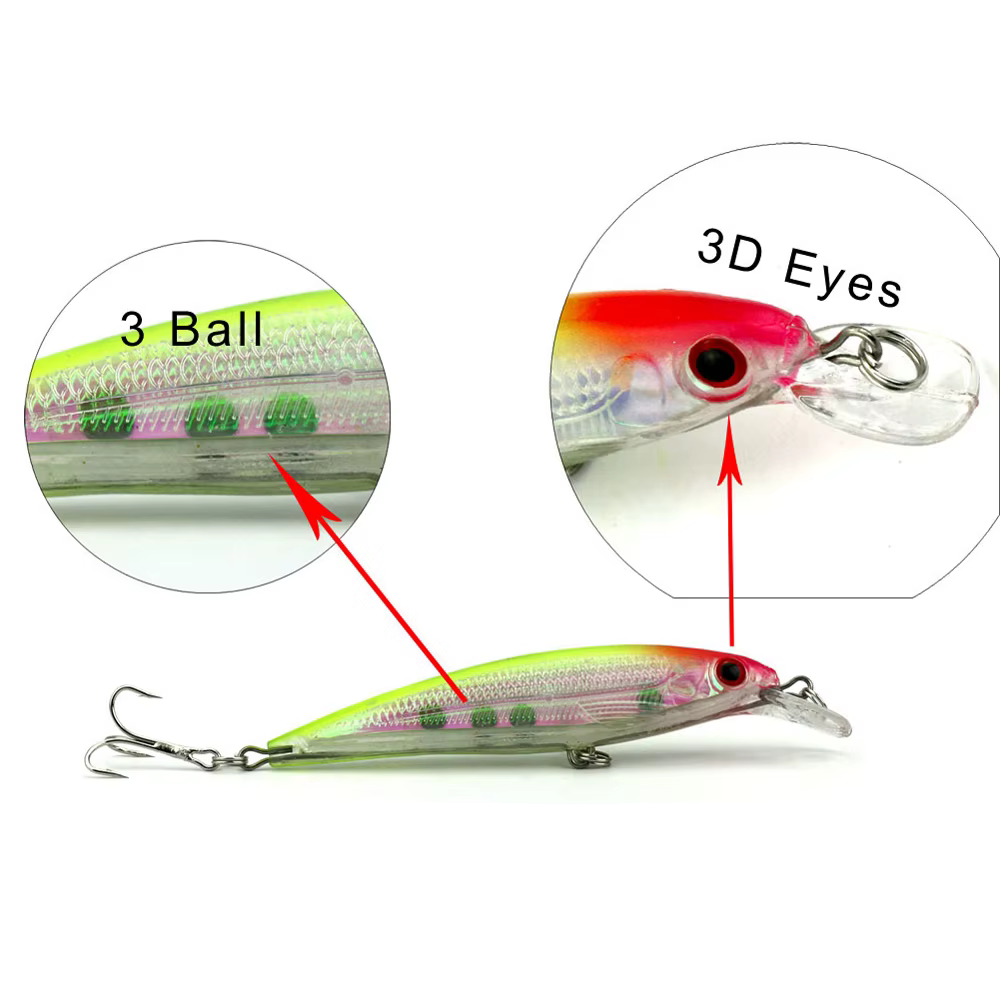 Señuelo Flotante 10,7 cm – Minnow Ojos 3D Acabado Láser - imagen 5
