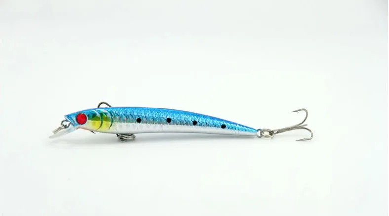 Minnow plástico duro con ojo 3D realista para lubina