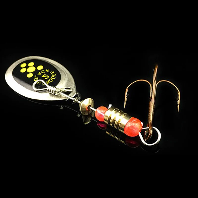 Wobbler Crankbait de metal con lentejuelas y anzuelo giratorio - imagen 2