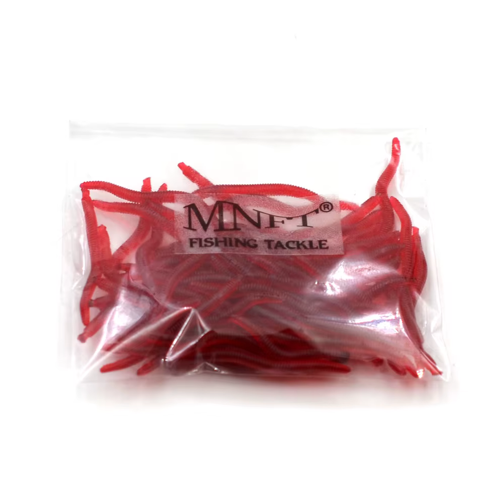 MNFT Señuelo de pesca artificial lombriz tierra rojos cebo suave carpa - imagen 4