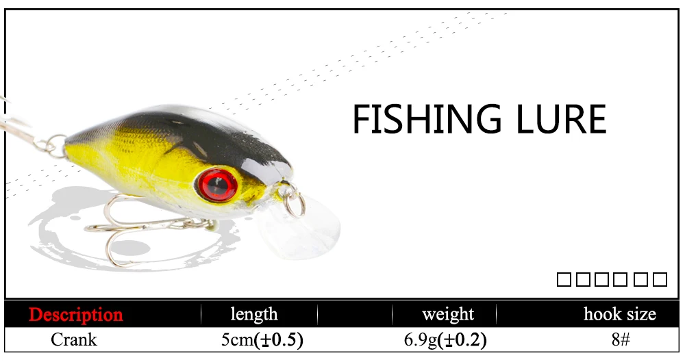 Señuelo crankbait con ojo 3D