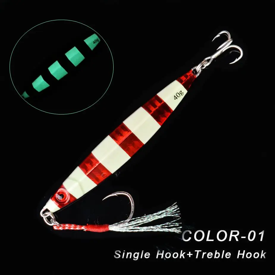 Cuchara Jigging metálica luminosa – Hundimiento lento para mar - imagen 2