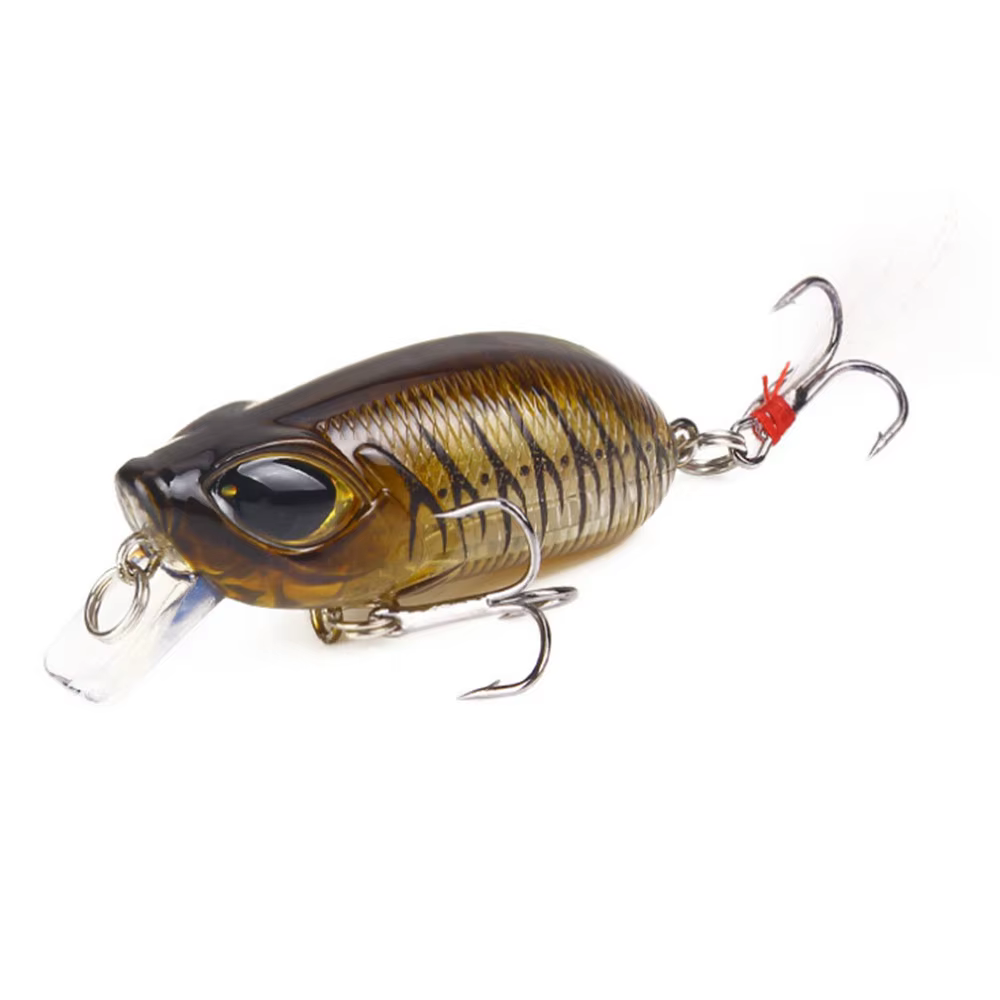 Señuelo crankbait duro con plumas y anzuelo triple para pesca