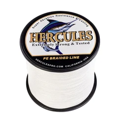 Hercules Sedal trenzado 4 hebras PE blanco pesca carpa