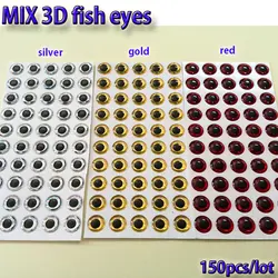 Ojos adhesivos para moscas – Multicolor plata/oro/rojo